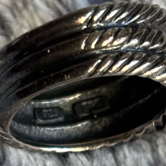 David Yurman Crossover Wave Ring Silver/Gold - Picture 7 of 8